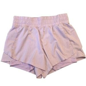 Lavender Small Womens Running Shorts Built-in Liner Zip Pocket Drawstring Avia